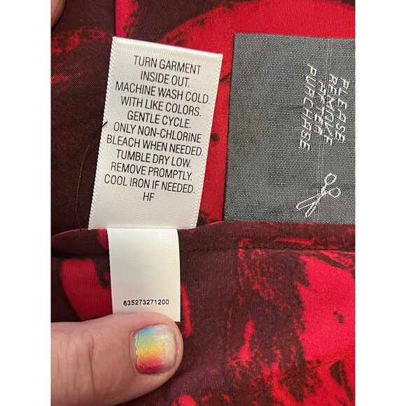 Simply Vera Vera Wang 4 Red & Black Baby Doll  Floral Elegant Tiered Empire - Picture 5 of 13